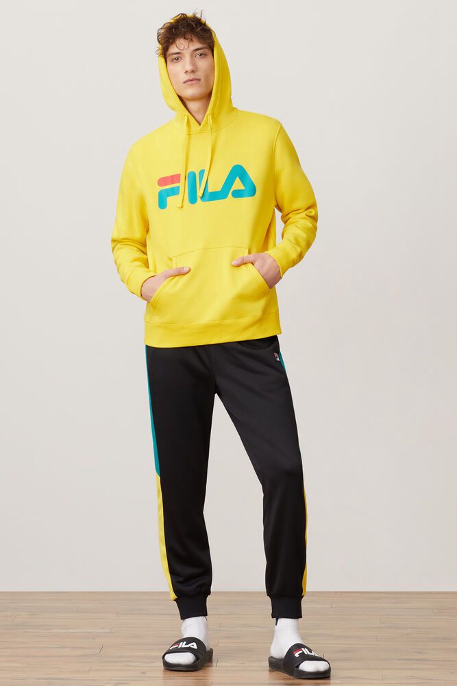 Fila Hoodie Flori Mens Yellow - India RKM-741860